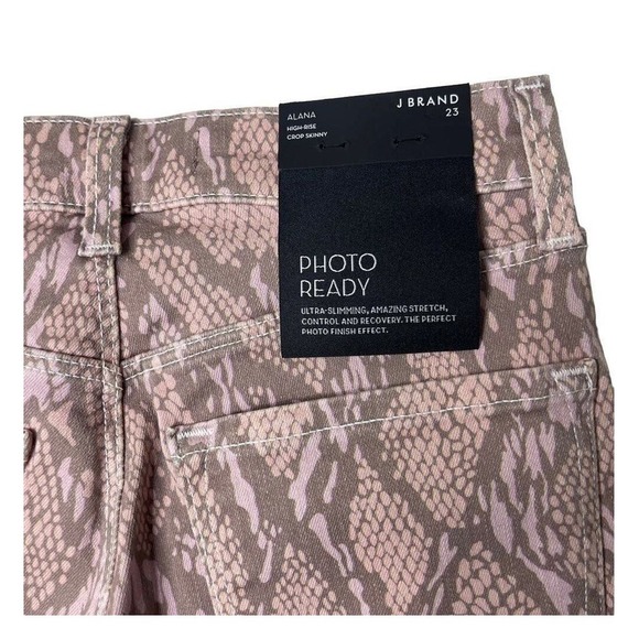 J Brand Alana Mid Rise Crop Skinny Ankle Photo‎ Ready Snake Print Jeans Size 23 - Picture 11 of 14